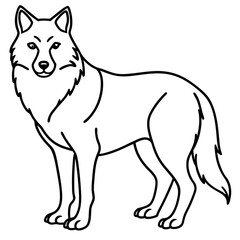 Stylized Wolf Line Art Design
