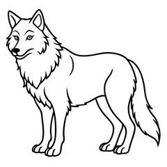 Stylized Wolf Line Art Design