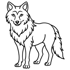Stylized Wolf Line Art Design