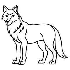 Stylized Wolf Line Art Design