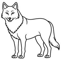 Stylized Wolf Line Art Design