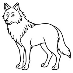 Stylized Wolf Line Art Design
