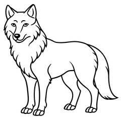 Stylized Wolf Line Art Design