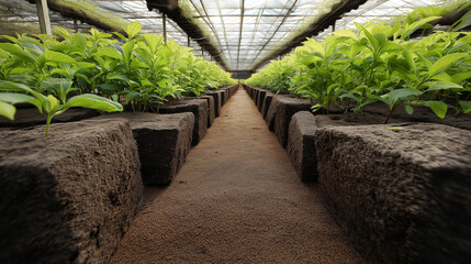 Peat Moss Moisture Retention Photography Captures Greenhouse Vitality And Lush Growth In Eco-Friendly Environments Now