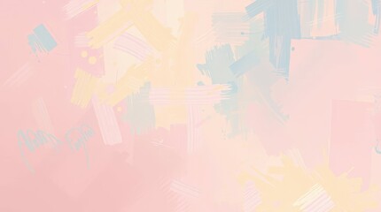 Fototapeta premium Pastel Abstract Brushstrokes: A Dreamy Pink and Blue Canvas