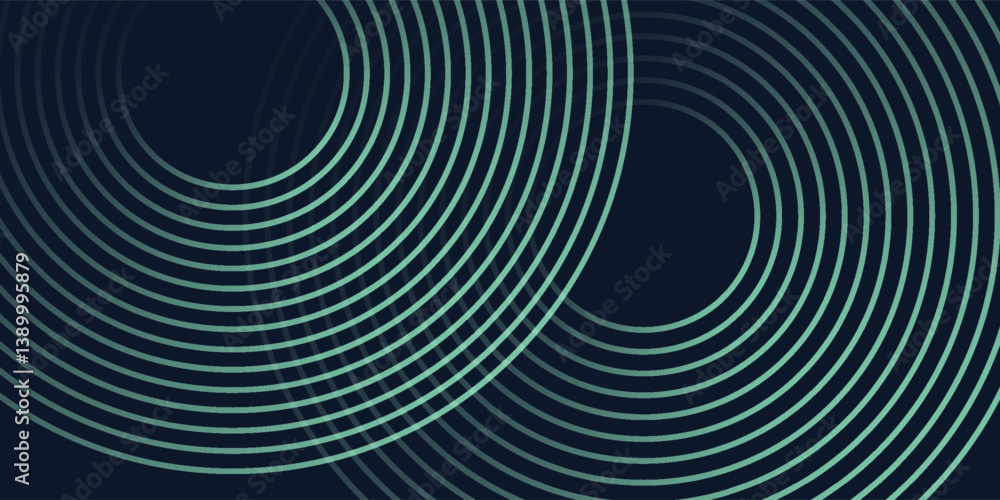 Poster abstract glowing curve lines on black background. modern shiny green blue gradient geometric lines d