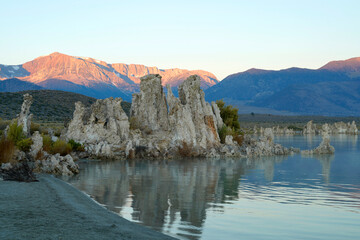 Sunrise at Monolake with Tufas in California USA