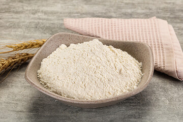 Wheat flour for cooking in the bowl