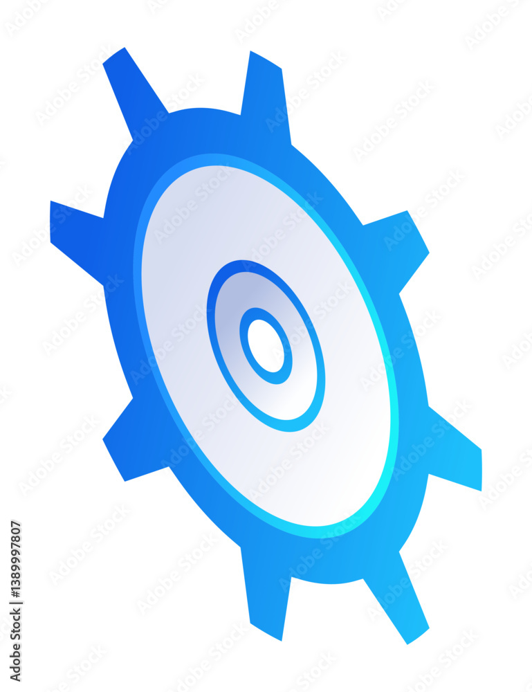 Aufkleber security isometric. gear icon, future technology for verification. cyber security and data protectio