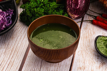 Vegan green cream spinach soup