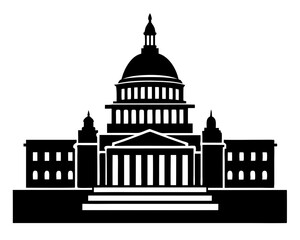 Washington Capitol Building Silhouette Vector & U.S. Landmark SVG