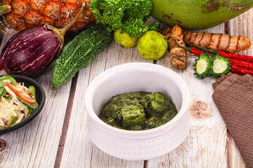 Indian cuisine - Palak paneer cheese with spinach