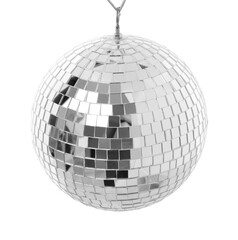 One shiny disco ball isolated on white