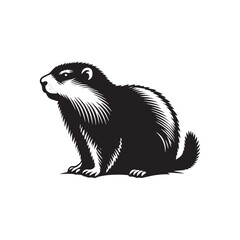 Marmot Silhouette - Marmot Minimalist Design - Marmot Vector - Illustration Of Marmot.