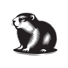 Marmot Silhouette - Marmot Minimalist Design - Marmot Vector - Illustration Of Marmot.