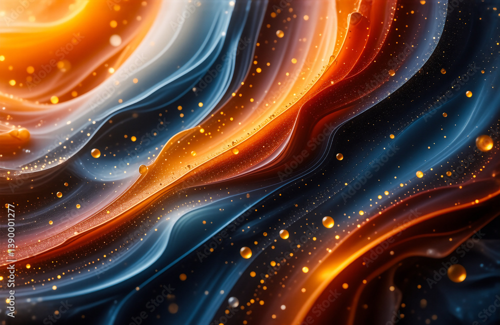 Poster hint: the image shows abstract elements, colors, movement, and luminosity. abstract swirling shapes 