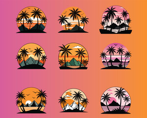 Summer T-Shirt Design Set: Trendy Vector Designs for Hot Days