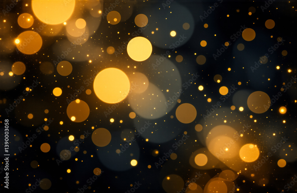 Poster hints: image contains golden light particles against a dark background. golden, floating orbs shimme