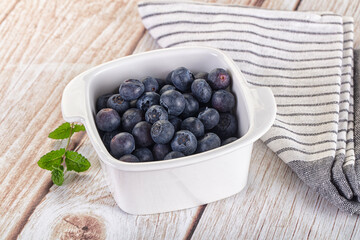 Raw ripe sweet and juicy blueberry