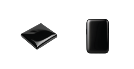 Black objects variety different geometric shapes 