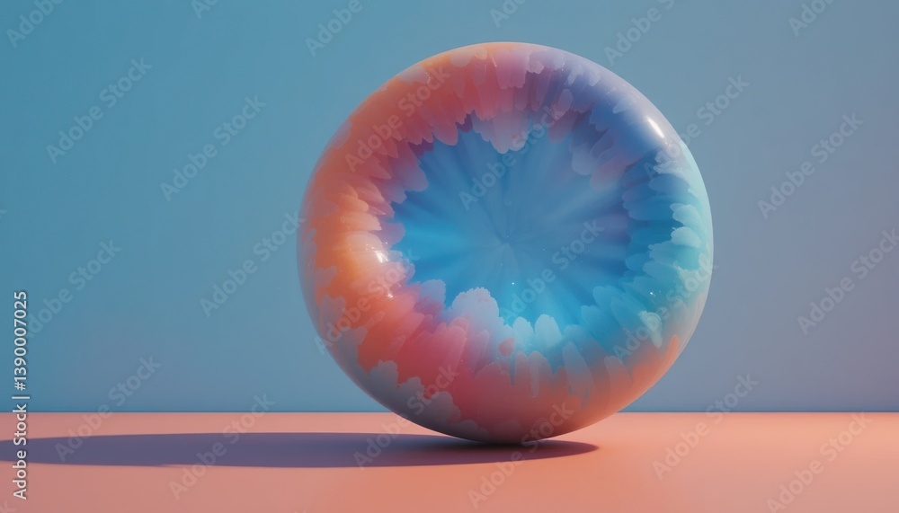 Poster dynamic colorful sphere animation modern studio 3d graphics creative environment close-up view visua