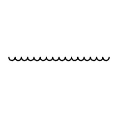 Hand drawn scallop line doodle. Minimal decorative outline element vector design isolated illustration.