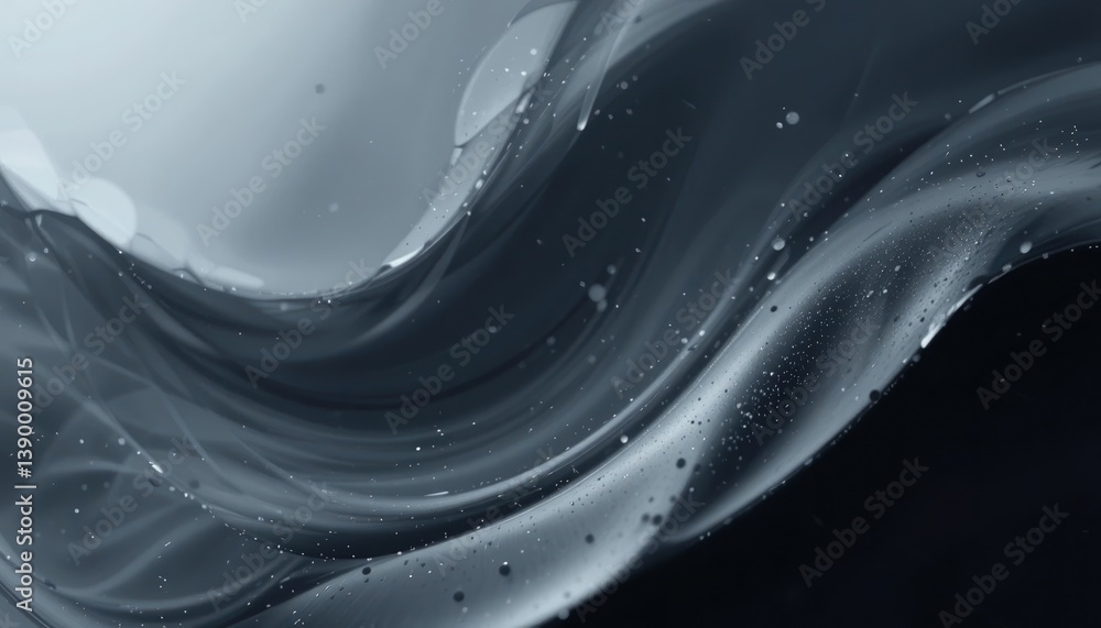 Poster fluid motion artistry abstract digital space textured visuals monochrome aesthetics close-up view dy