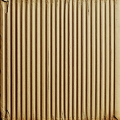 Detailed close up of a textured corrugated brown cardboard sheet
