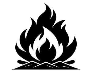 Campfire Silhouette Vector & Outdoor Adventure SVG Clipart