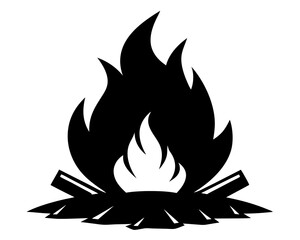 Campfire Silhouette Vector & Outdoor Adventure SVG Clipart