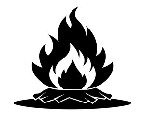 Campfire Silhouette Vector & Outdoor Adventure SVG Clipart