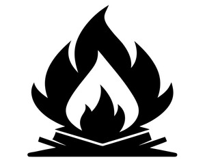 Campfire Silhouette Vector & Outdoor Adventure SVG Clipart