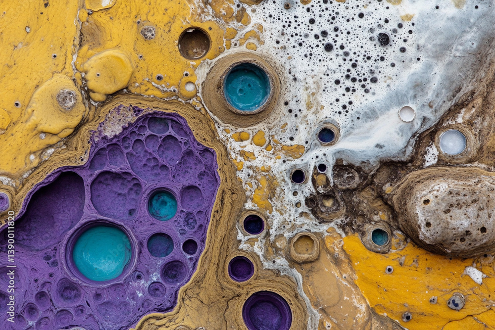 Aufkleber fluid abstract design showcases vibrant colors and chaotic patterns resembling lava lamp formations
