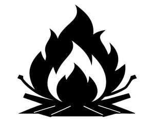 Campfire Silhouette Vector & Outdoor Adventure SVG Clipart