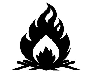 Campfire Silhouette Vector & Outdoor Adventure SVG Clipart