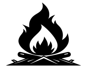 Campfire Silhouette Vector & Outdoor Adventure SVG Clipart