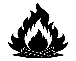 Campfire Silhouette Vector & Outdoor Adventure SVG Clipart