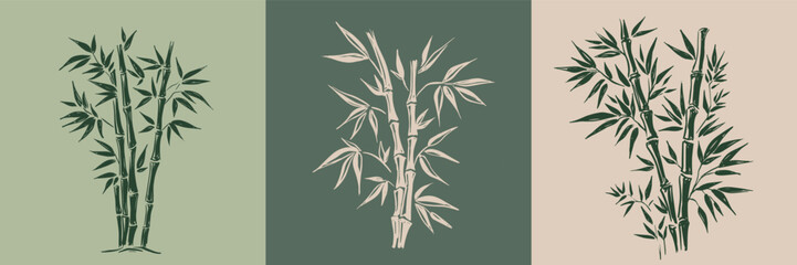 Bamboo tree, Hand drawn style. 
