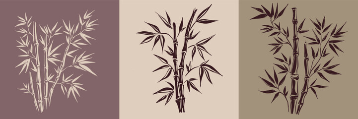 Fototapeta premium Bamboo tree, Hand drawn style. 