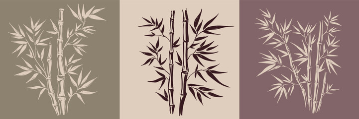 Bamboo tree, Hand drawn style. 
