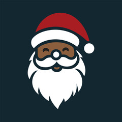 santa claus face with a red hat and mustache