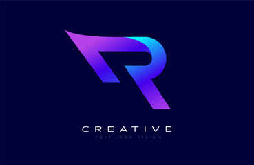 R letter Logo design. Trendy modern R icon concept vector shape