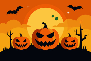 halloween background with pumpkins