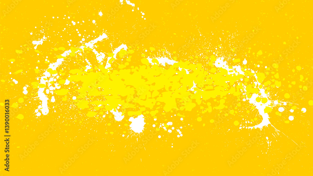Canvas Prints the yellow background is smeared with yellow and white drops all over it.