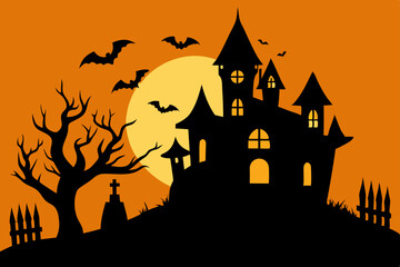 haunted house vector illustration