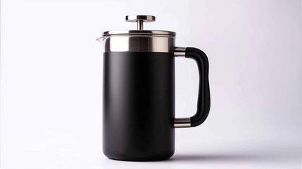 Premium Insulated French Press Carafe On White Background Delivering Optimal Temperature Maintenance And Coffee Extraction