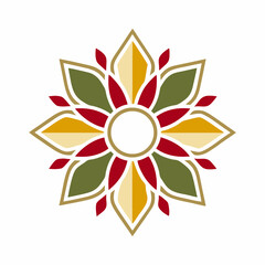 Geometric Flower Pattern Vector design.