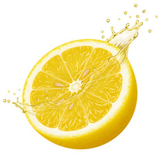Fresh Lemon with Splash Effect
