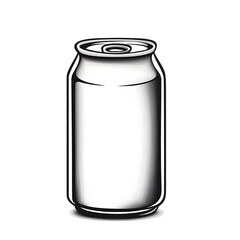 Obraz premium A clean, white soda can ready for branding. Perfect for mock-ups, design elements, and beverage-related projects.