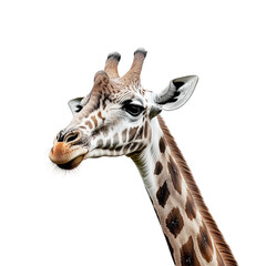 Fototapeta premium A Close-up of a Majestic Giraffe. A beautiful close-up shot of a giraffe's head, showcasing its unique patterns and gentle expression